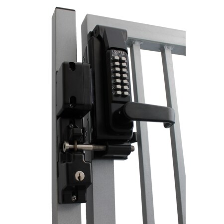 Lockeyusa Mechanical Keyless Surface Mount Gate Lock, Double Sided, Jet Black GL2JBMGDC